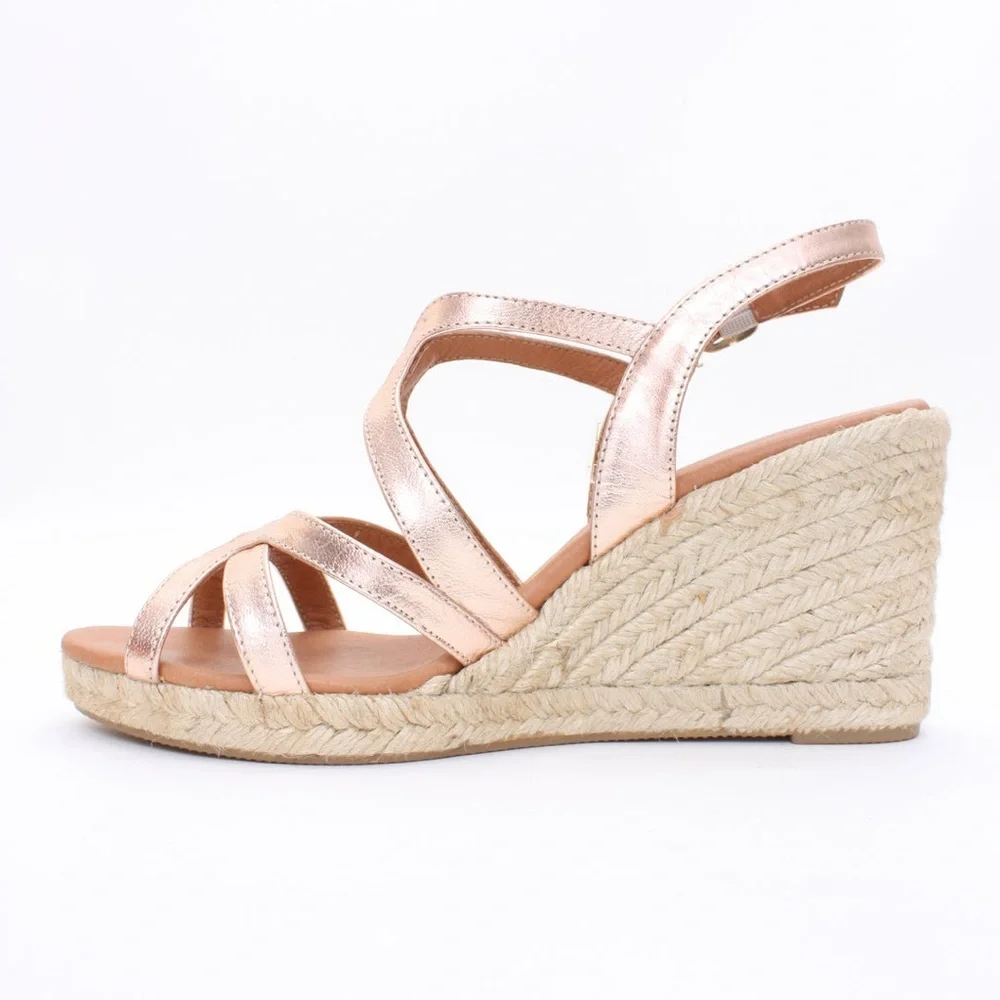 Eric michael lindsey wedge sandal cosmos rose gold new 41/10 m
